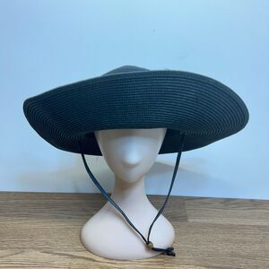 Sloggers ‘Sara’ Braided Sun Hat SPF 50 Black  Color Size Medium 22.25”